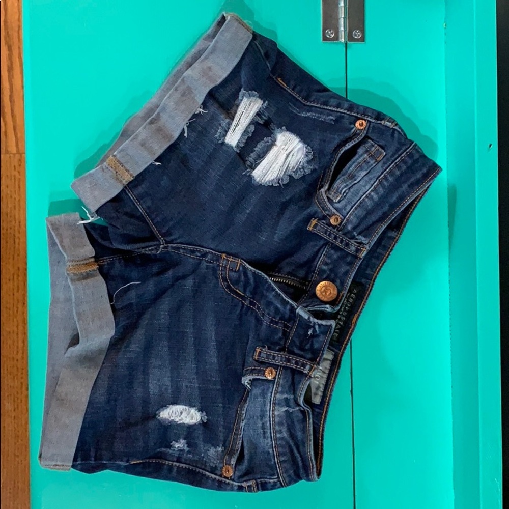 Aeropostale ripped jean shorts